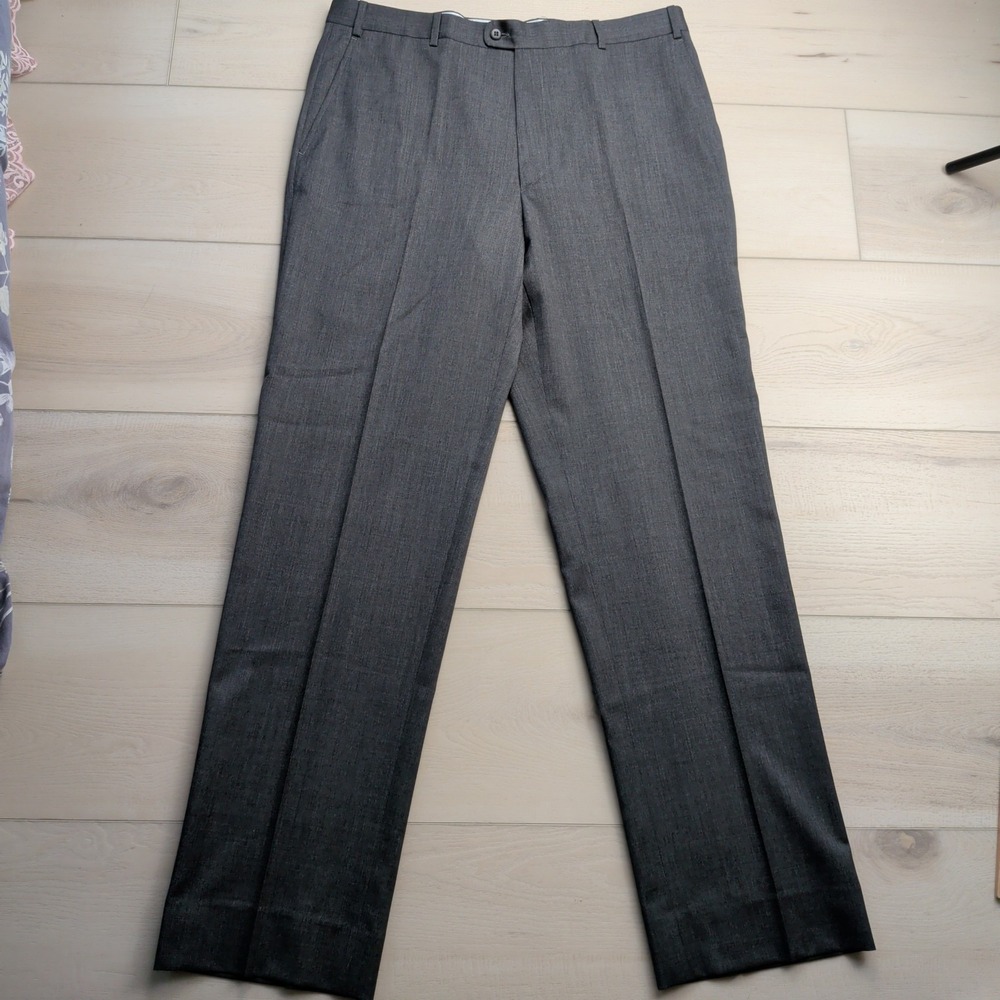 Zanella Dress Pants Mens 38 Gray Wool Benny Slacks Trousers 38x34 Made in Italy